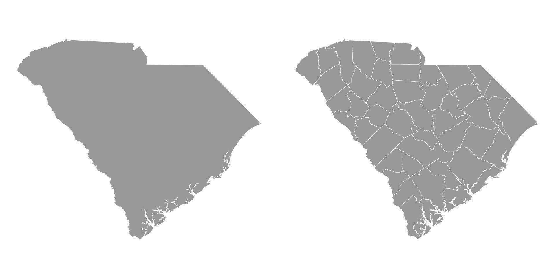 South Carolina state gray maps. Vector illustration.