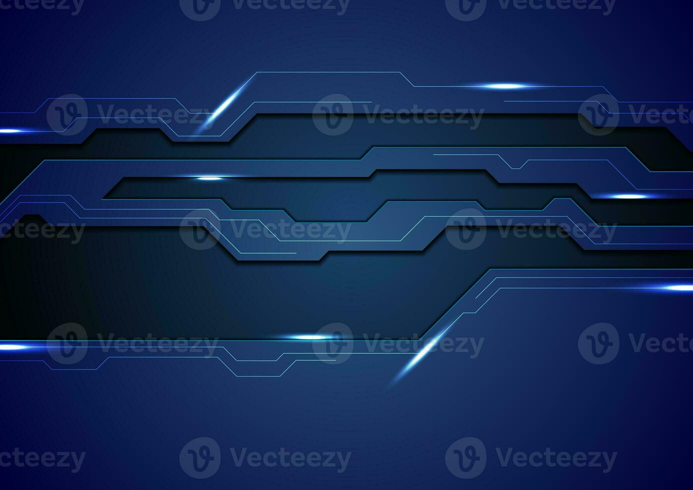 Abstract dark blue concept tech background photo