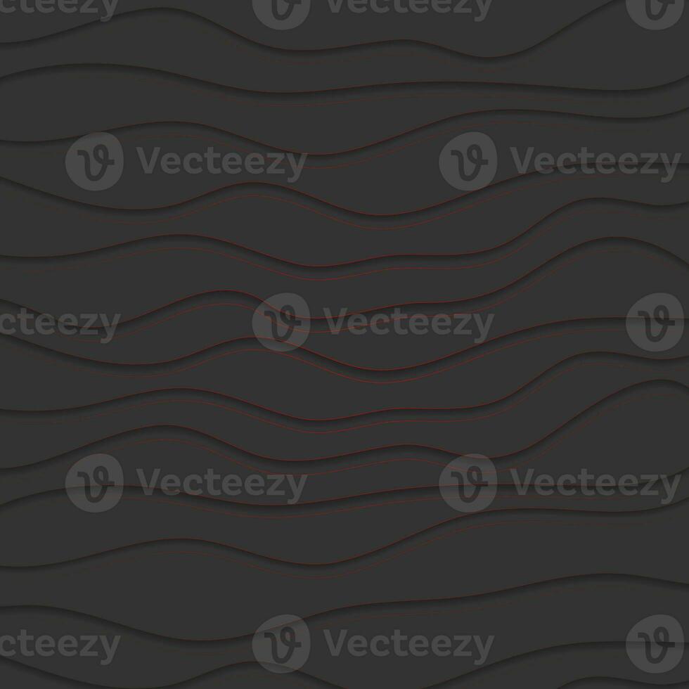 Abstract black waves pattern with red lines photo