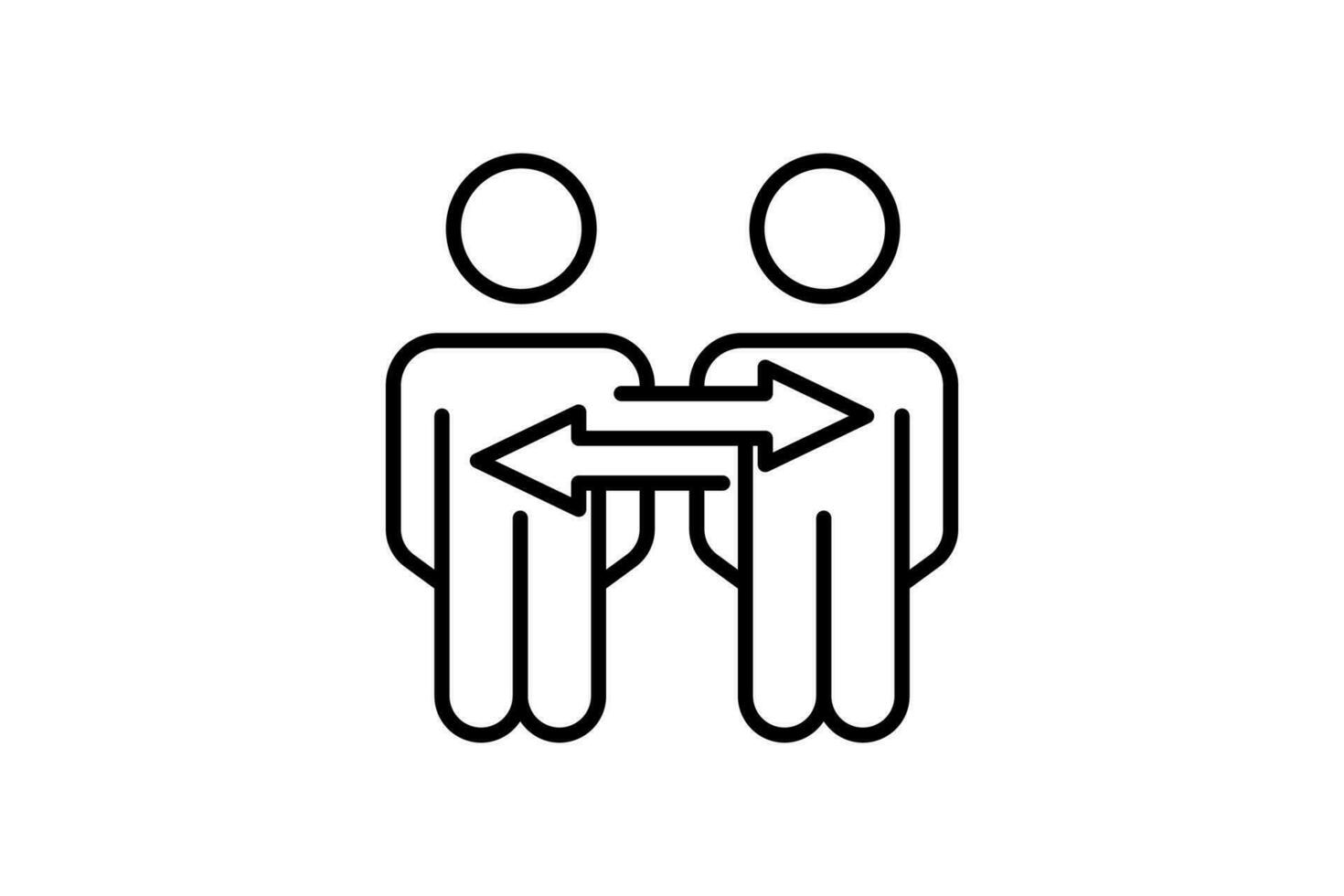 empathy icon. human with arrow. line icon style. simple vector design editable