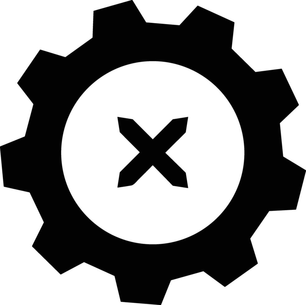 Gear setting symbol icon vector image. Illustration of the industrial wheel mechine mechanism design image