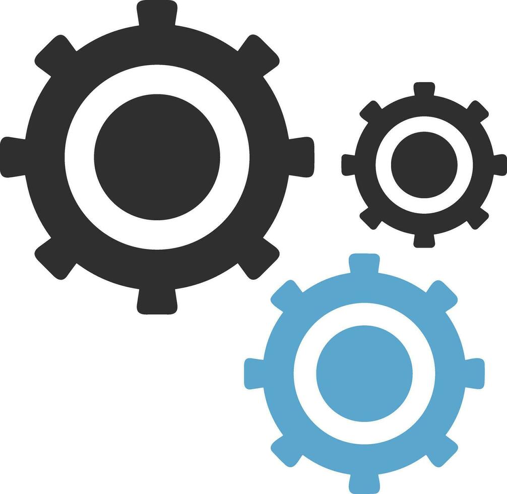 Gear setting symbol icon vector image. Illustration of the industrial wheel mechine mechanism design image