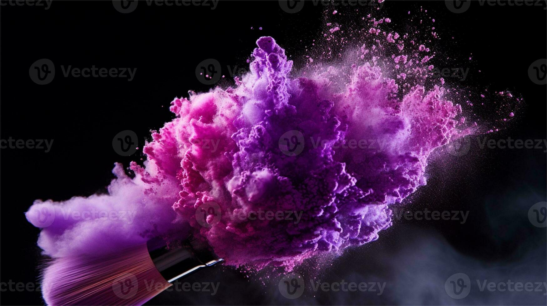 a brush is being used to paint purple powder AI Generative photo