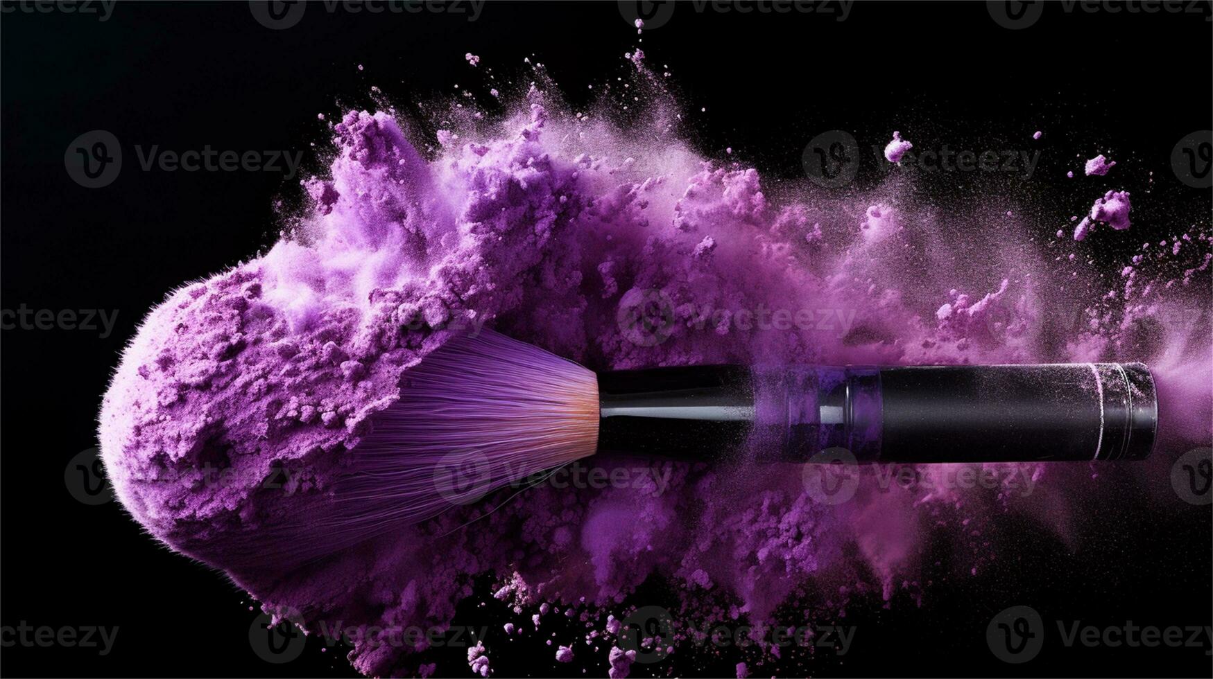 a brush is being used to paint purple powder AI Generative photo