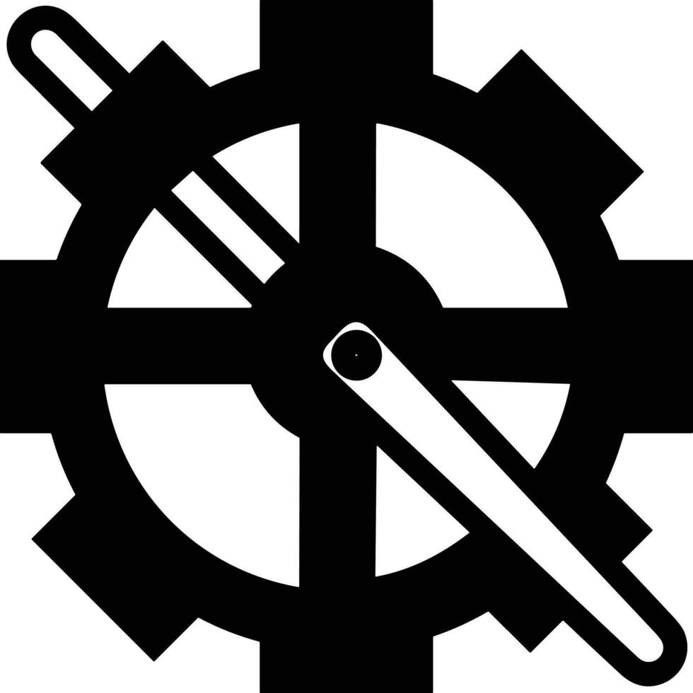 Gear setting symbol icon vector image. Illustration of the industrial wheel mechine mechanism design image