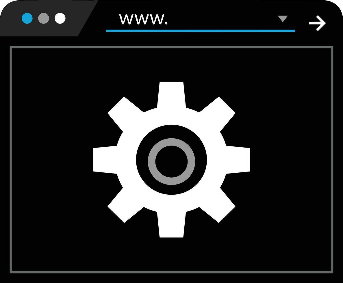 Gear setting symbol icon vector image. Illustration of the industrial wheel mechine mechanism design image