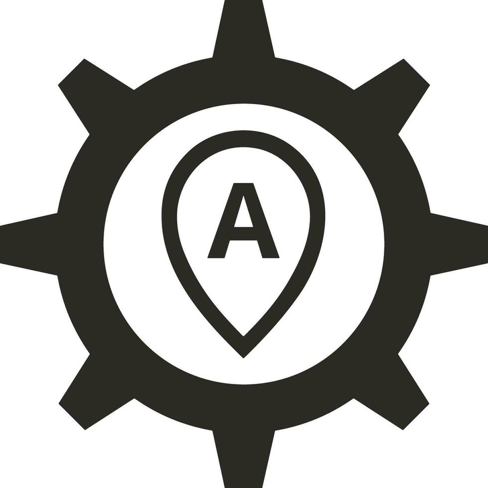 Gear setting symbol icon vector image. Illustration of the industrial wheel mechine mechanism design image