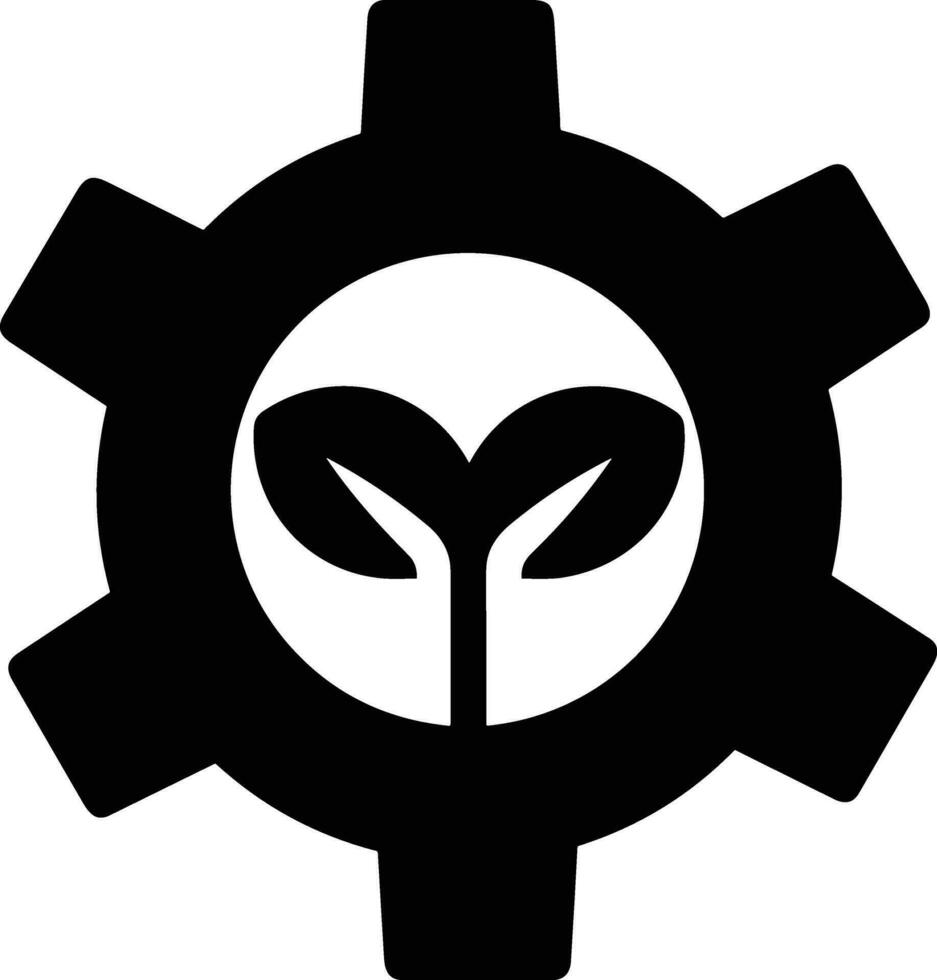 Gear setting symbol icon vector image. Illustration of the industrial wheel mechine mechanism design image