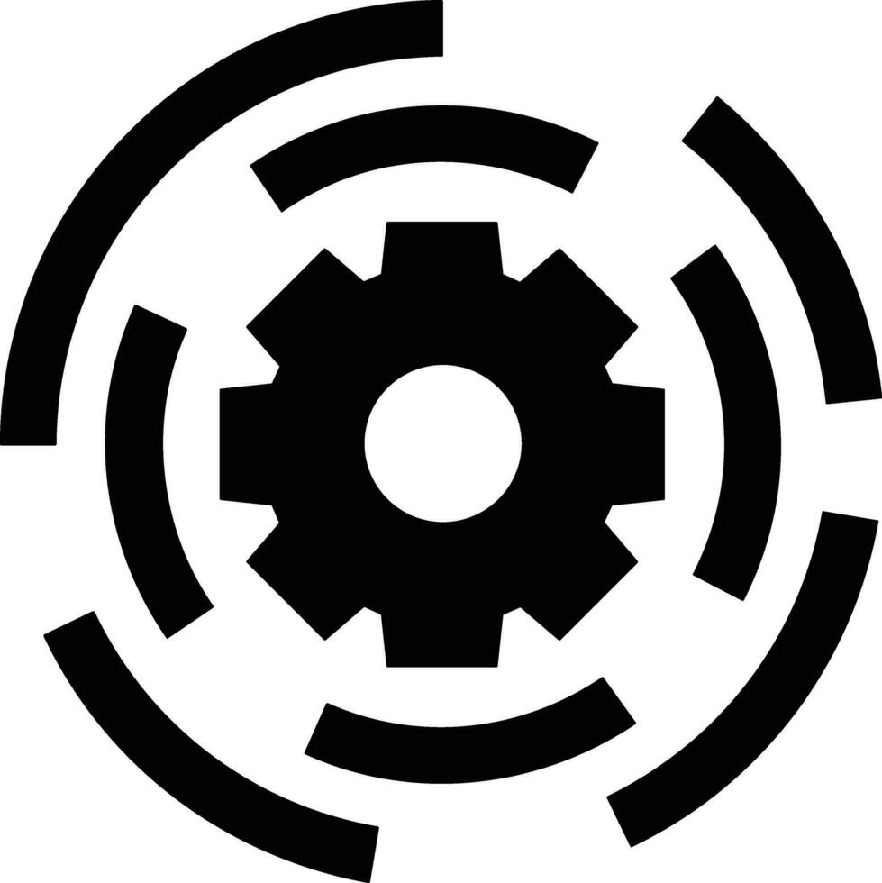 Gear setting symbol icon vector image. Illustration of the industrial wheel mechine mechanism design image