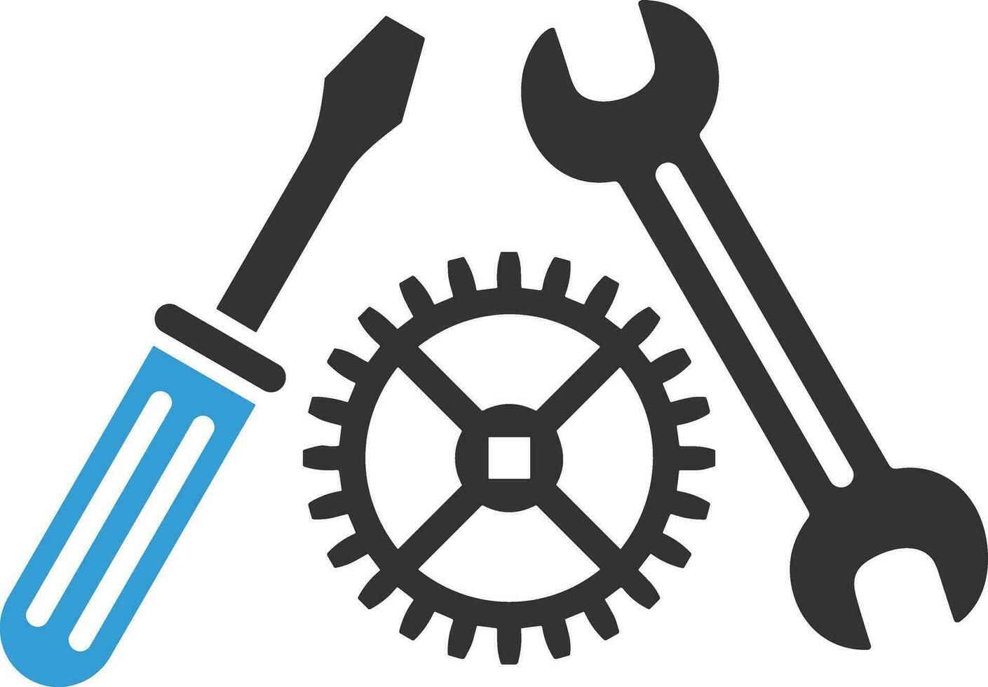 Gear setting symbol icon vector image. Illustration of the industrial wheel mechine mechanism design image