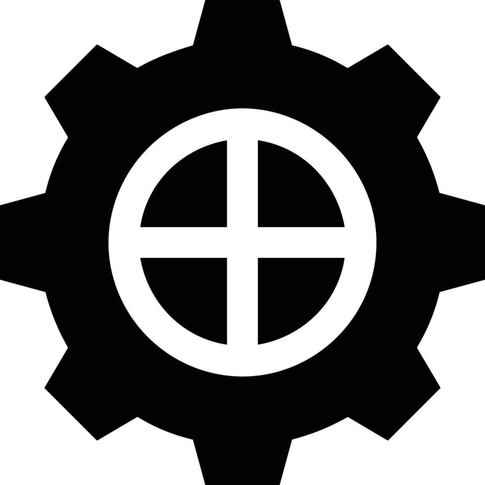 Gear setting symbol icon vector image. Illustration of the industrial wheel mechine mechanism design image