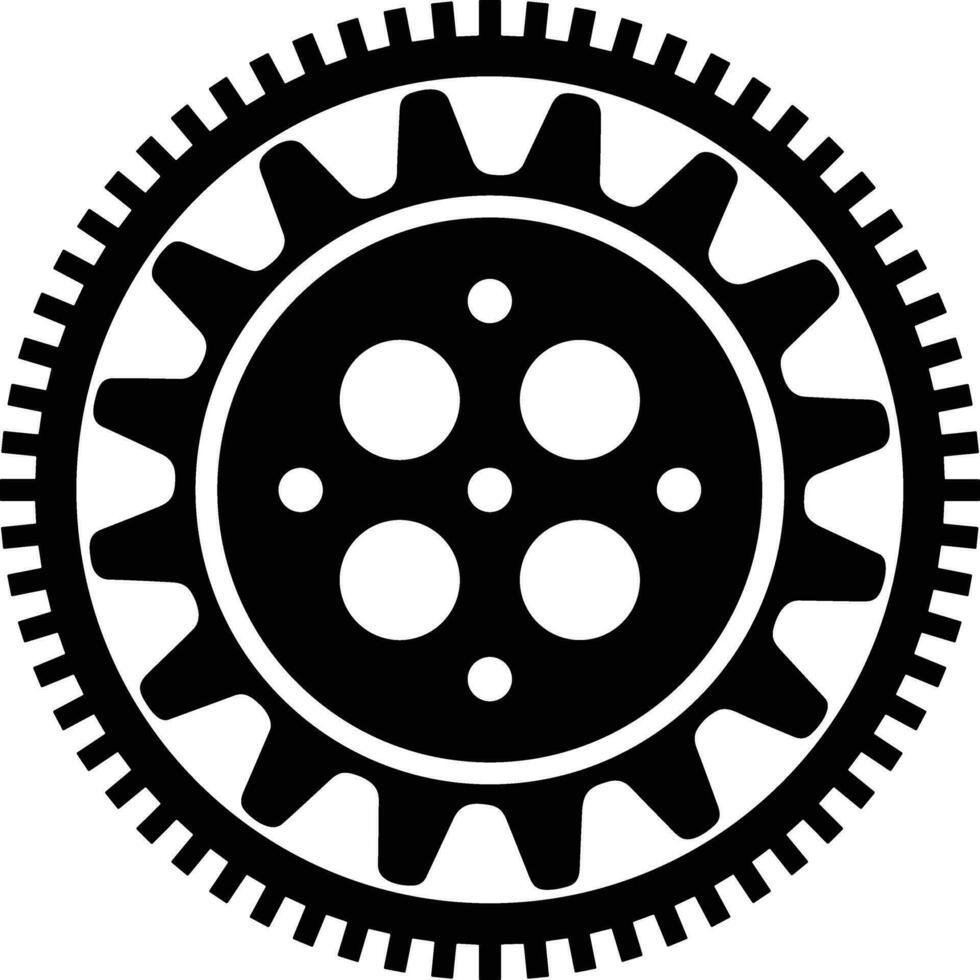 Gear setting symbol icon vector image. Illustration of the industrial wheel mechine mechanism design image