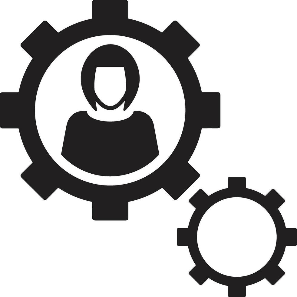 Gear setting symbol icon vector image. Illustration of the industrial wheel mechine mechanism design image