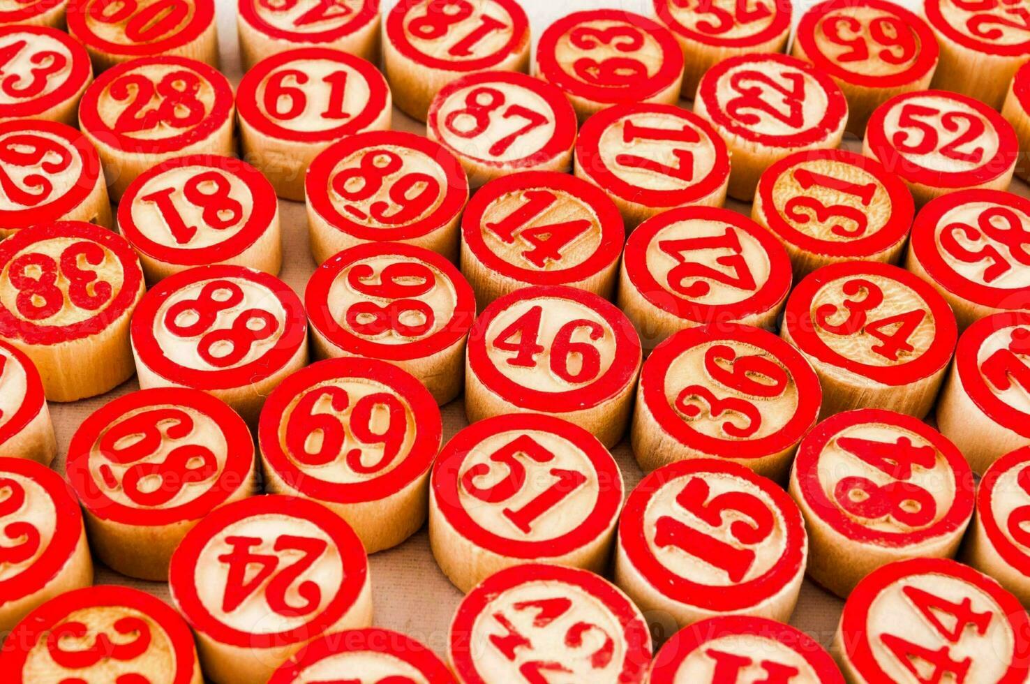 a large number of red and white numbers photo