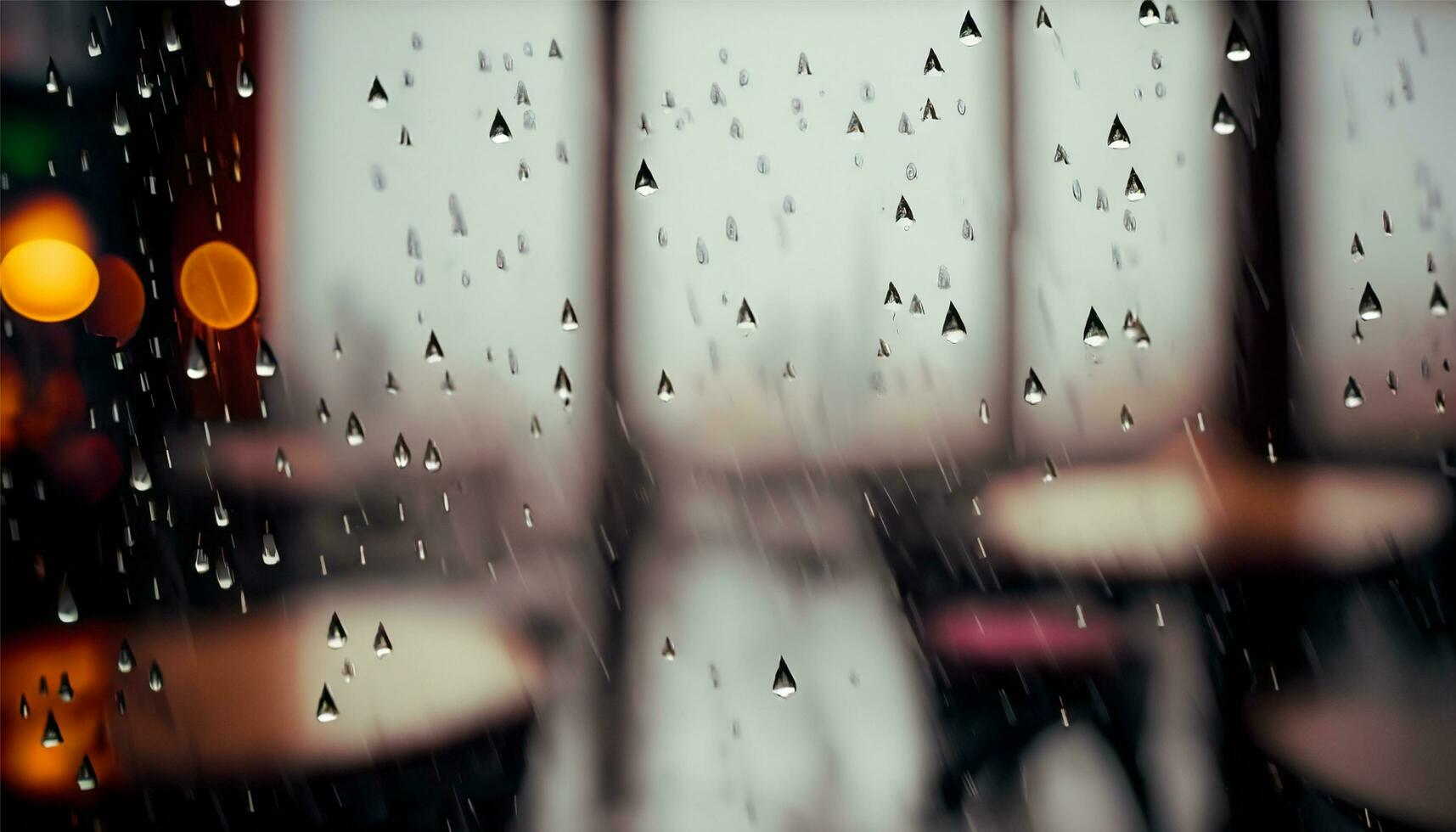 AI generated view of the rain from behind the glass photo