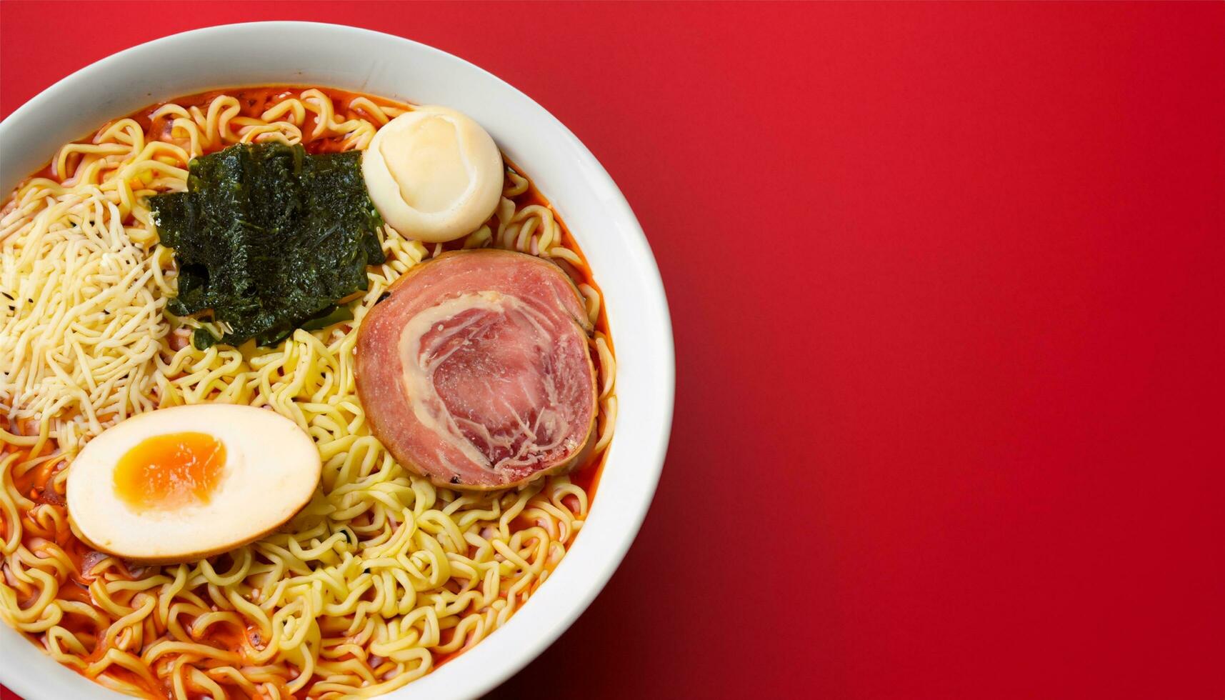 Gourmet ramen noodles in a steaming bowl generated by AI Ai Generate photo