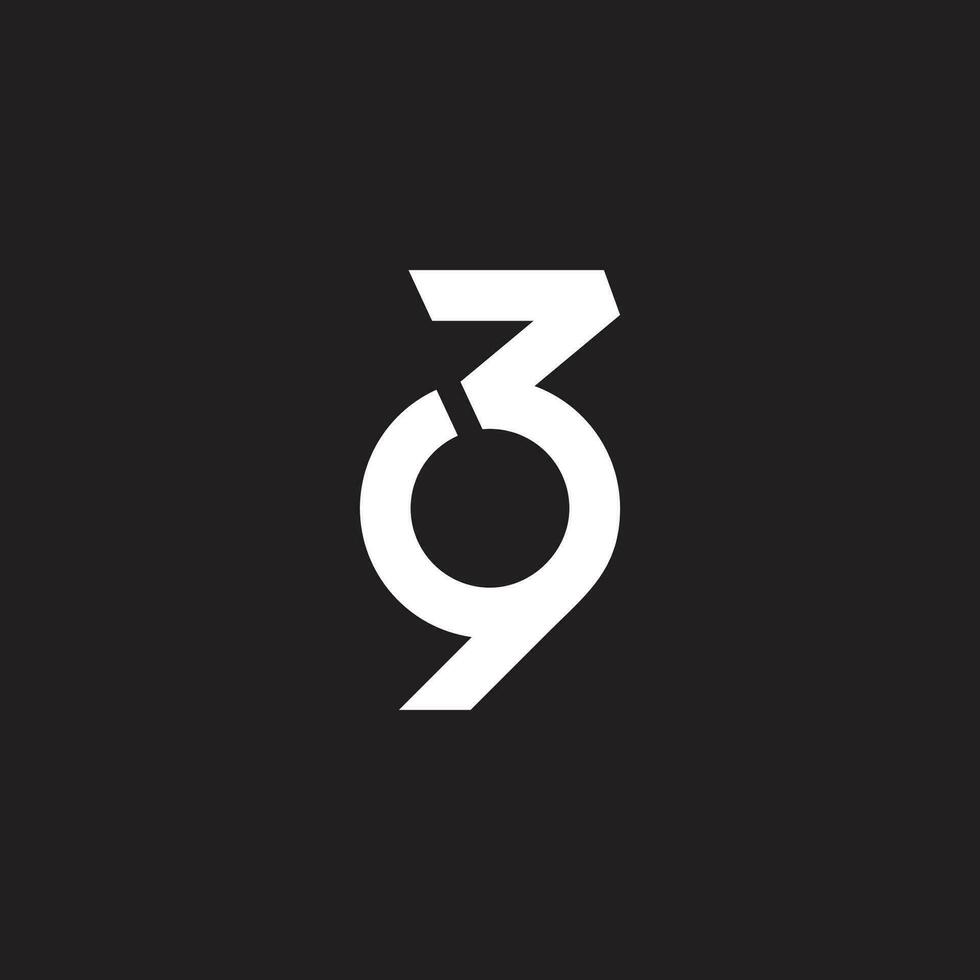 number 39 linked geometric simple logo vector