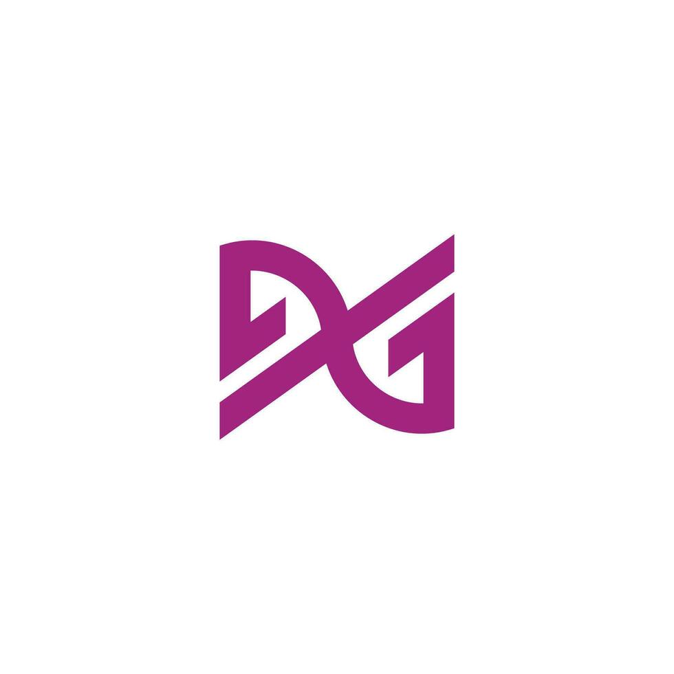 letra dg sencillo resumen geométrico flecha logo vector
