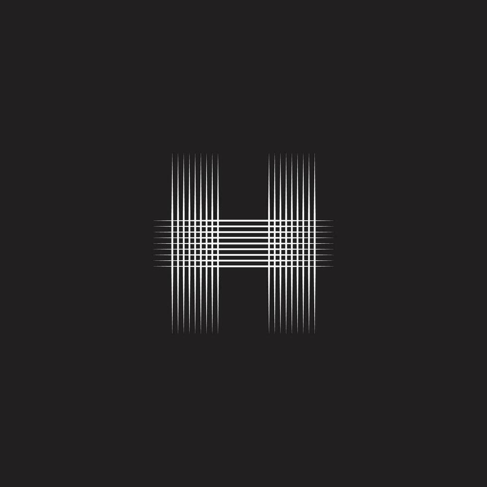 letter h stripes thin lines symbol vector