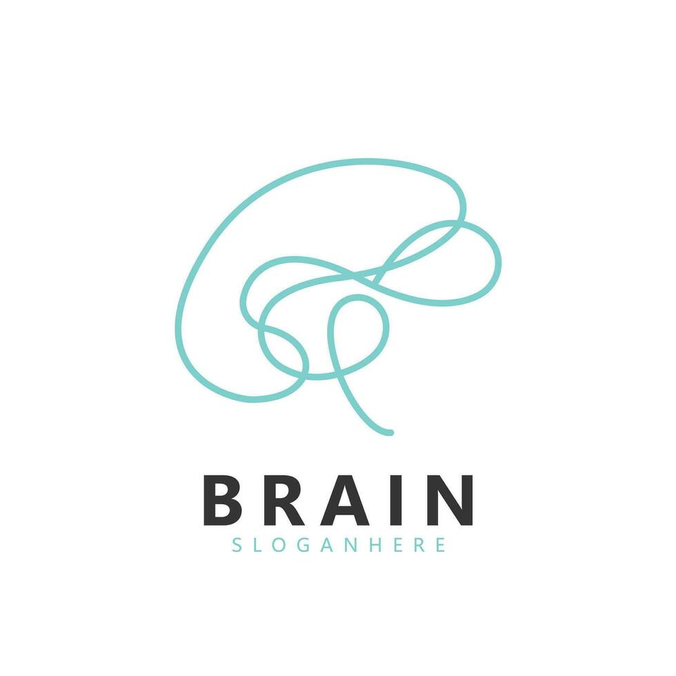 Brain logo design. Brainstorm think idea logo inspiration vector