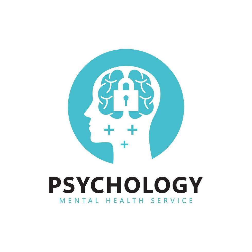 Mental health. Mind therapy psychology logo design vector