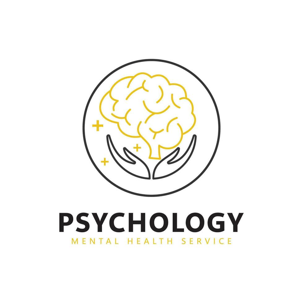 Mental health. Mind therapy psychology logo design vector