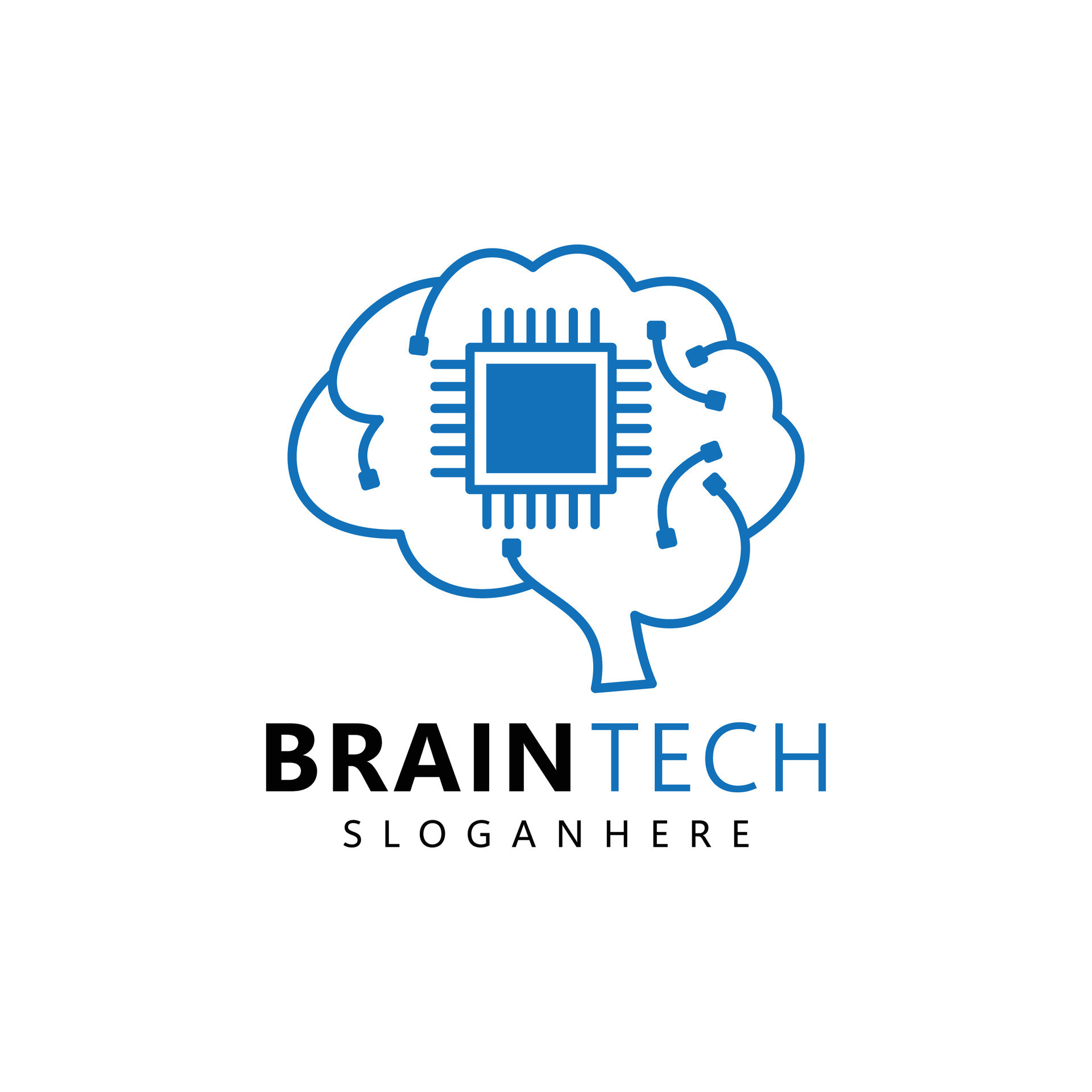 Electronic brain logo. Digital brain technology icon design 34770622 ...