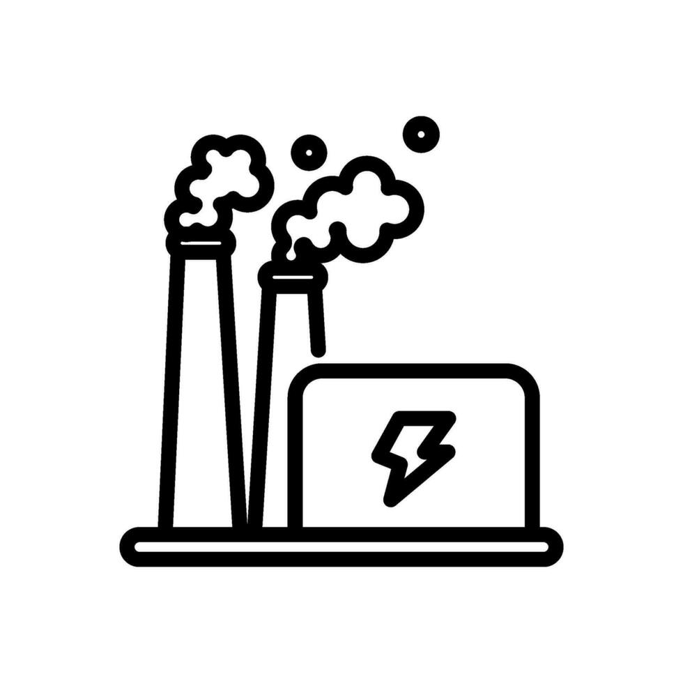 coal power plant icon vector in line style