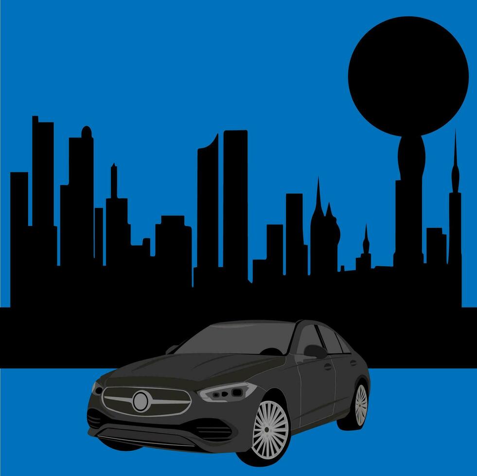 super car in urban areas vector