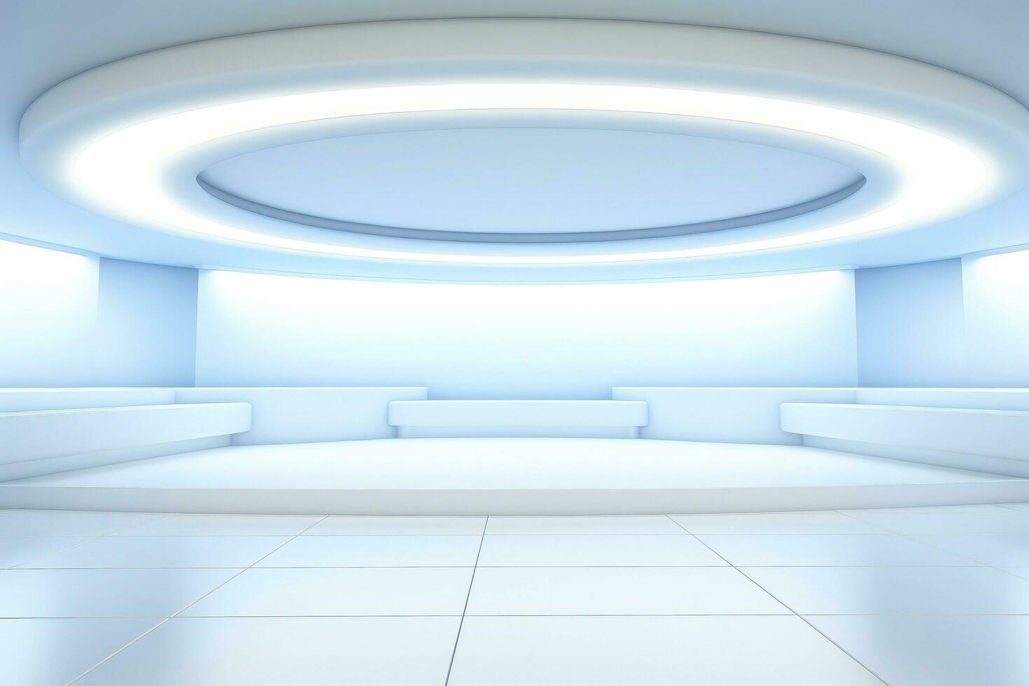AI generated Abstract futuristic architecture background, Minimal technology white backdrop, Generative AI photo