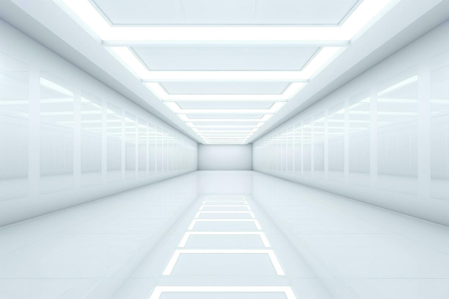 AI generated Abstract futuristic architecture background, Minimal technology white backdrop, Generative AI photo