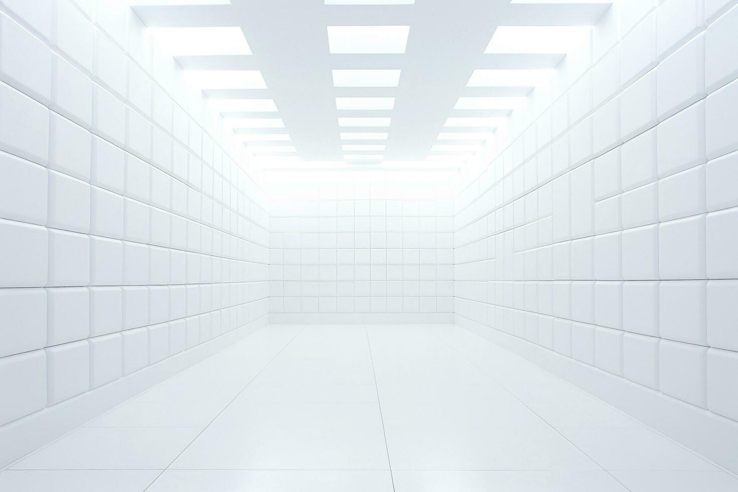 AI generated Abstract futuristic architecture background, Minimal technology white backdrop, Generative AI photo