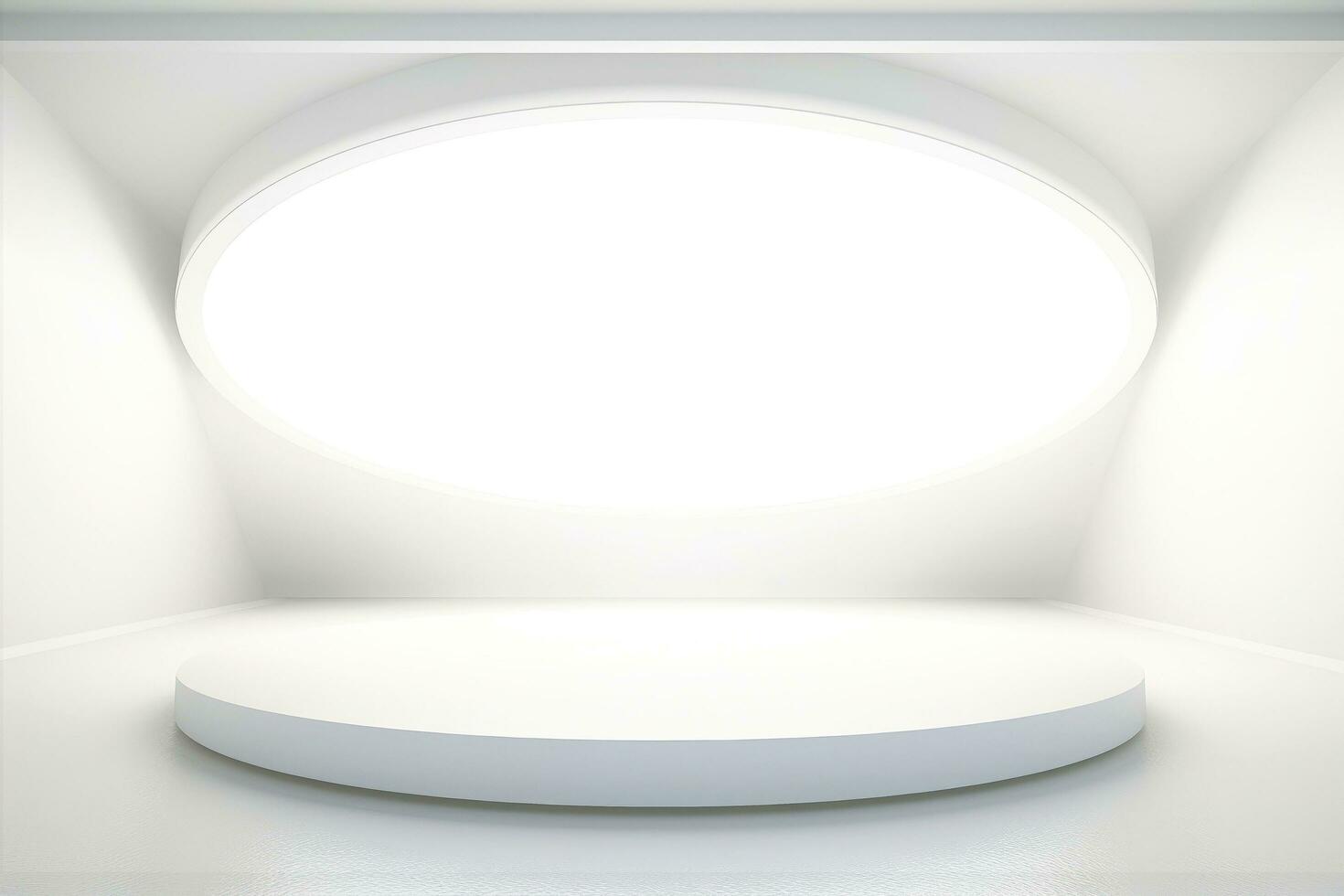 AI generated Abstract futuristic architecture background, Minimal technology white backdrop, Generative AI photo