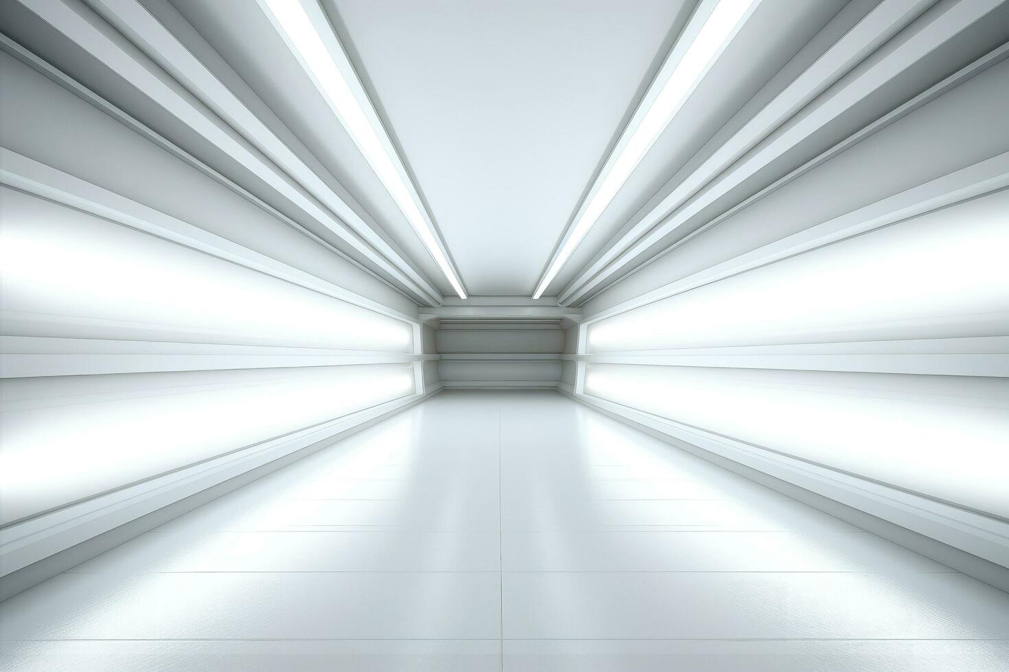 AI generated Abstract futuristic architecture background, Minimal technology white backdrop, Generative AI photo