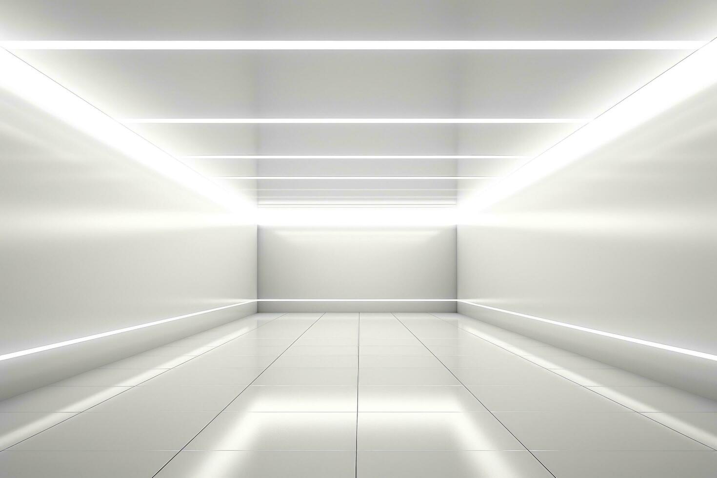 AI generated Abstract futuristic architecture background, Minimal technology white backdrop, Generative AI photo