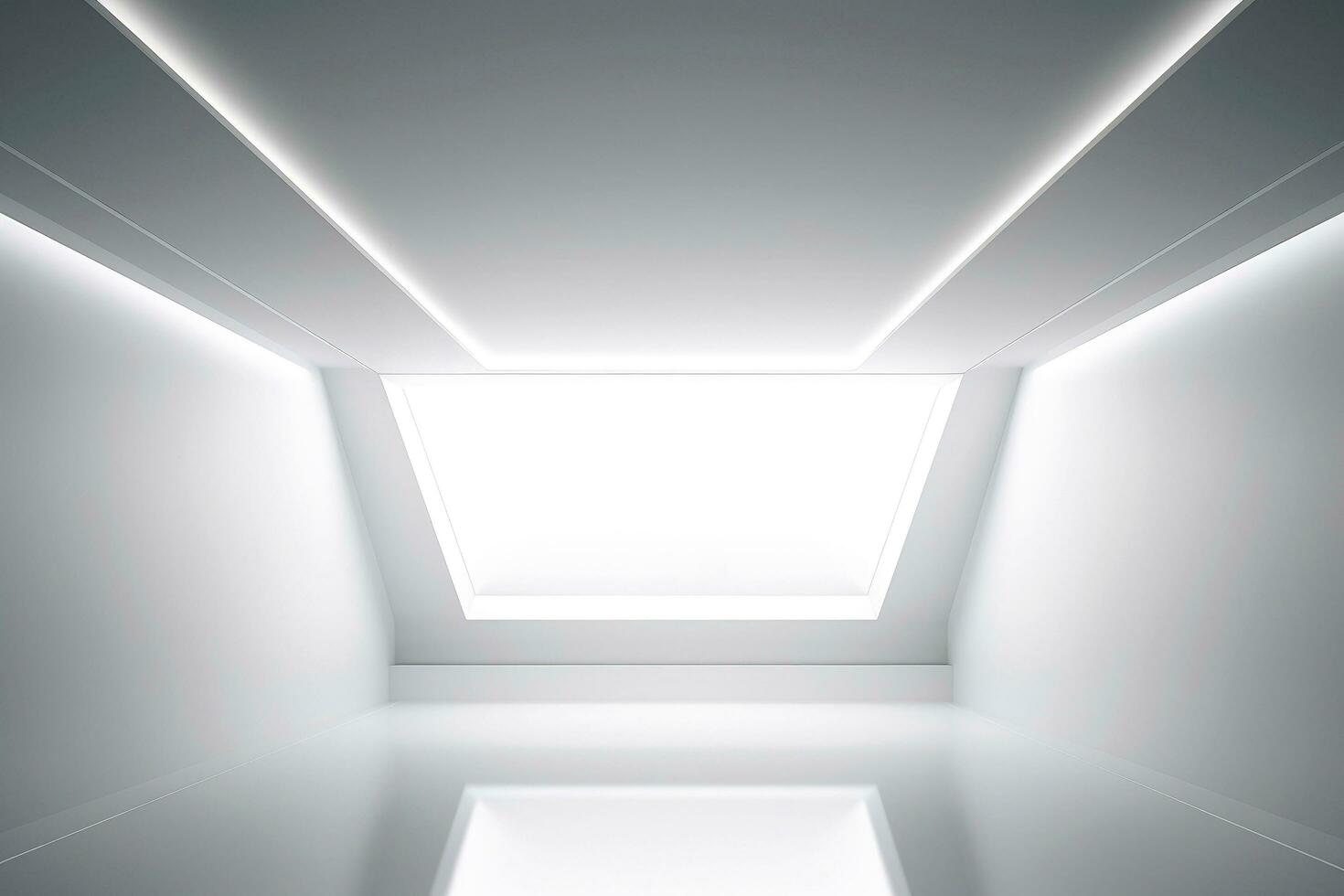 AI generated Abstract futuristic architecture background, Minimal technology white backdrop, Generative AI photo