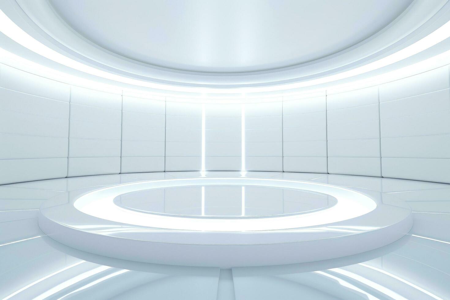AI generated Abstract futuristic architecture background, Minimal technology white backdrop, Generative AI photo