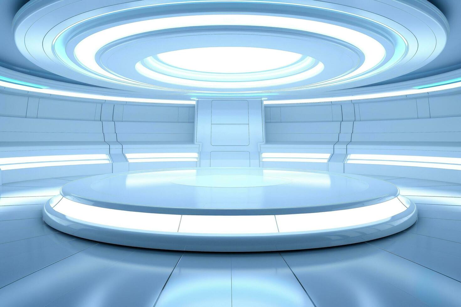 AI generated Abstract futuristic architecture background, Minimal technology white backdrop, Generative AI photo