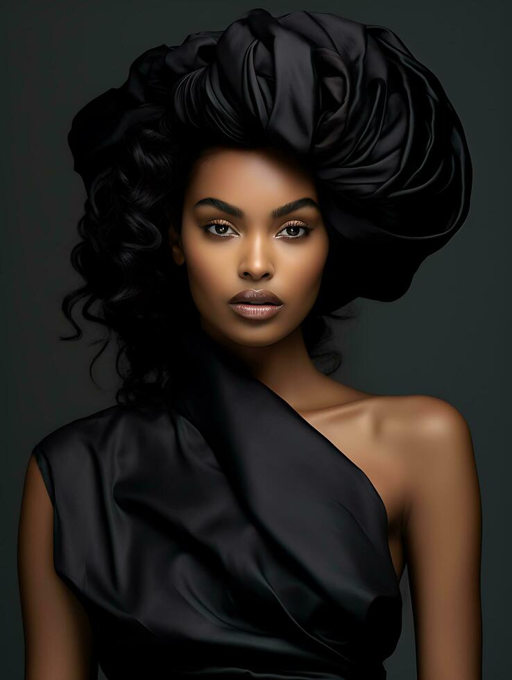 AI generated Portrait of a Beautiful Super Model in a Stylish Trendy Fashion Bodycon Dress. Ai Generated photo