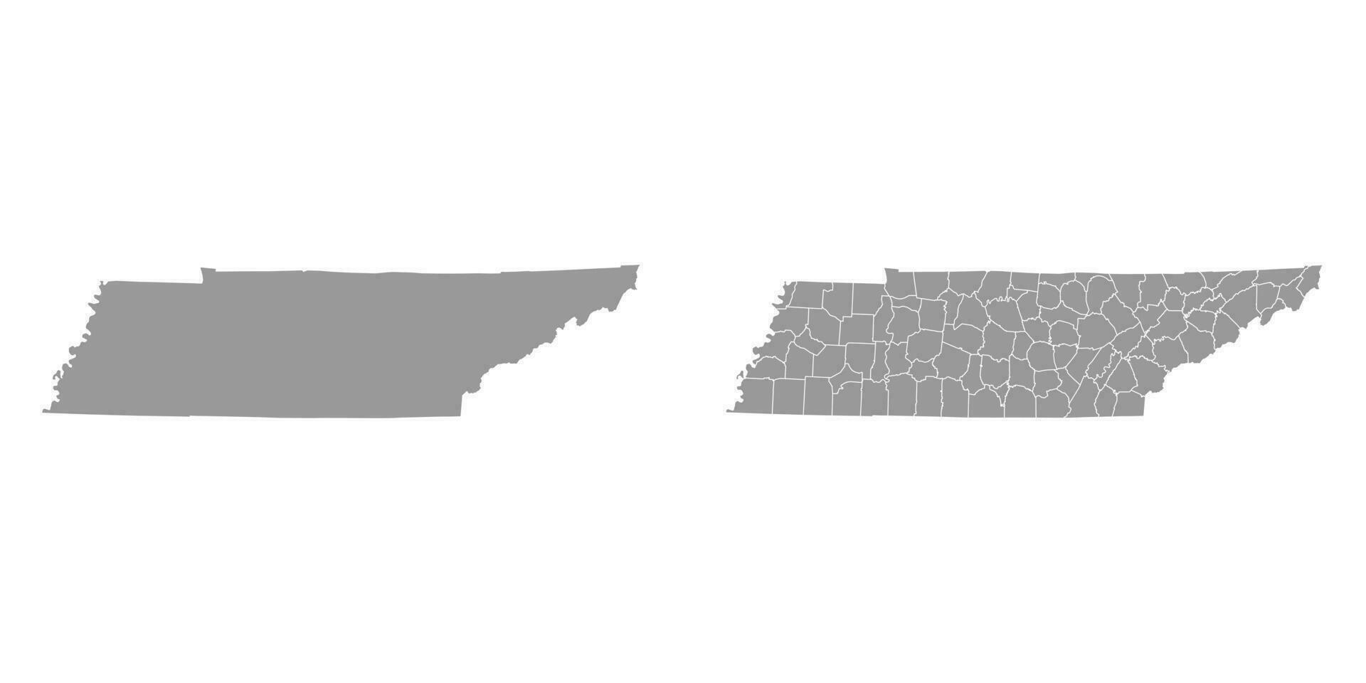 Tennesse estado gris mapas vector ilustración.