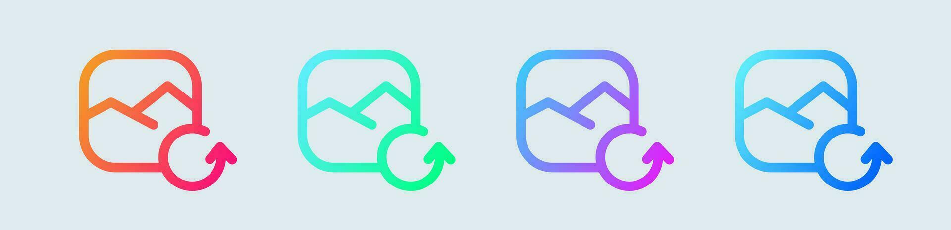 Image recovery line icon in gradient colors. Repair signs vector illustration.