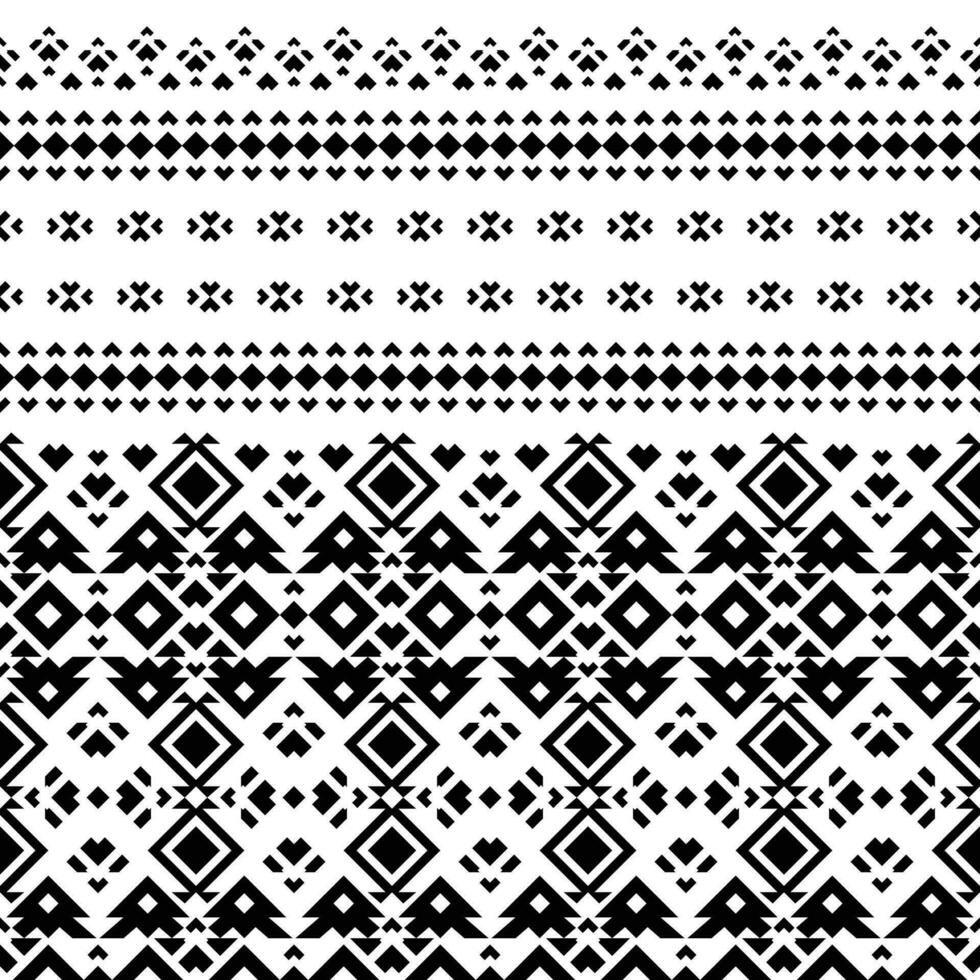 tribal sin costura modelo. vector ilustración en nativo azteca y navajo estilo. étnico geométrico contemporáneo Arte. negro y blanco. diseño para alfombra, cortina, textil, tela, estera, bordado, ikat.