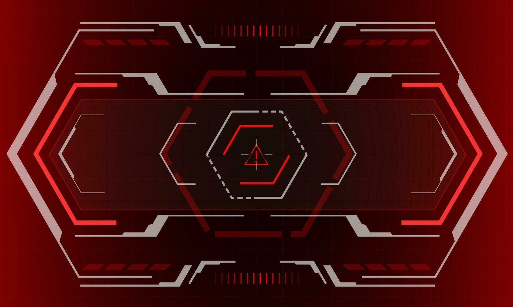 HUD sci-fi hexagon interface screen view hexagon geometric design virtual reality futuristic technology creative display on red vector