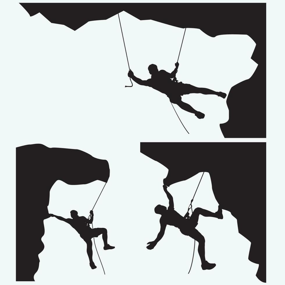 climber in rocks 01 vector