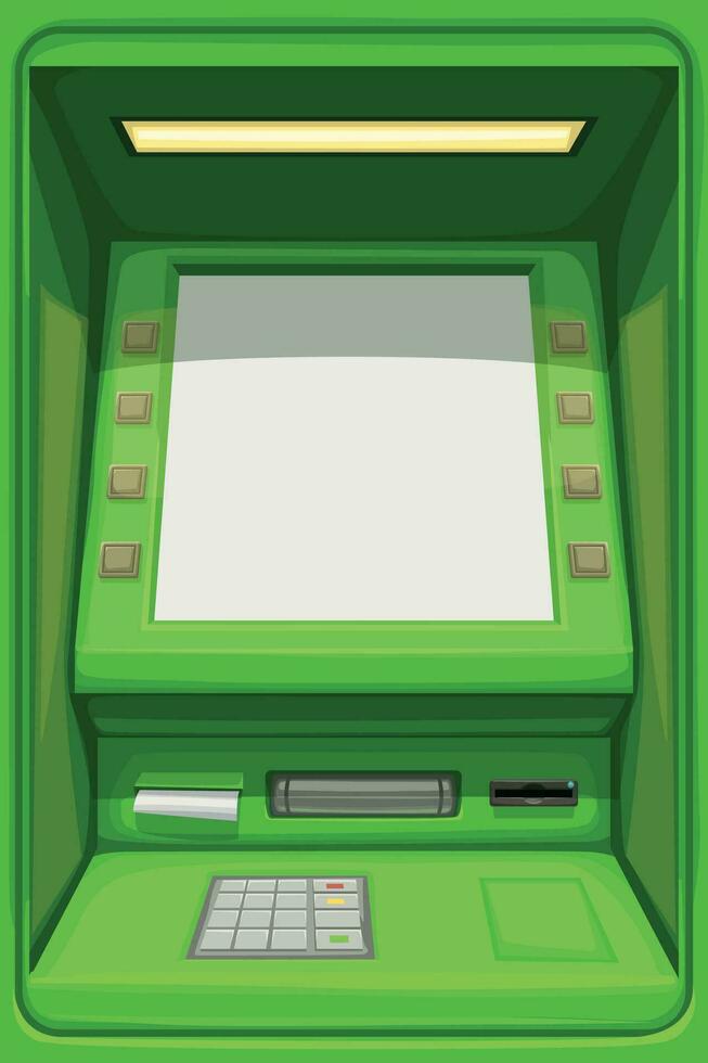 cartoon atm front close view vector