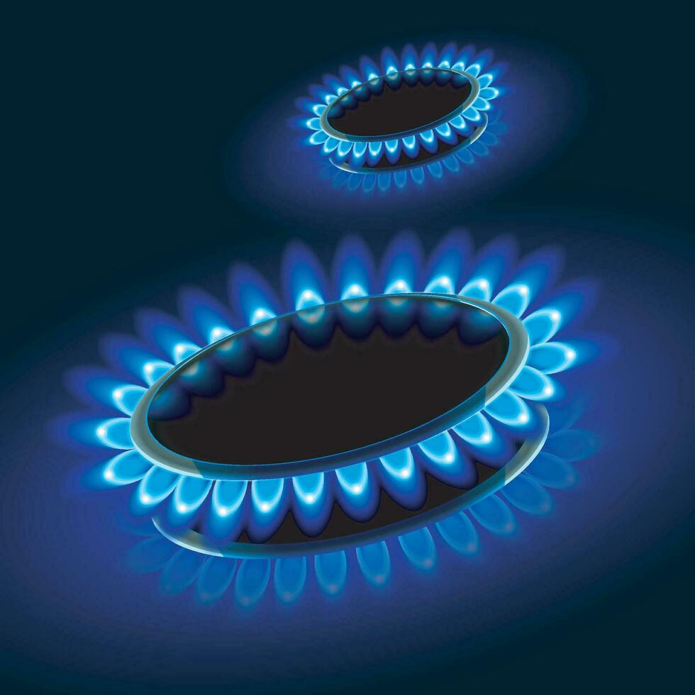 gas stoves on dark vector