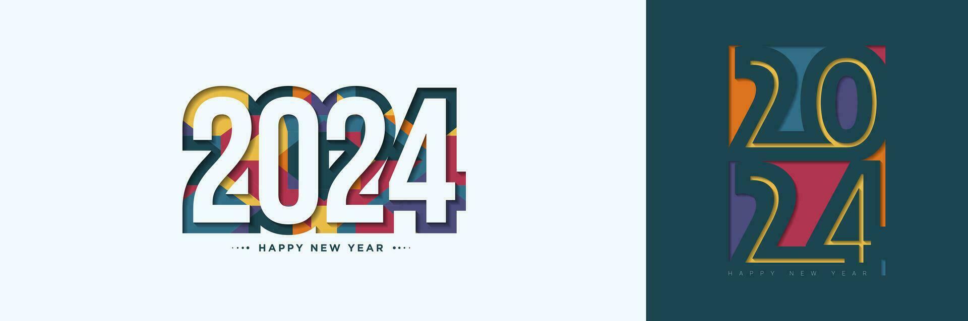 2024 Happy New Year Background Design. vector