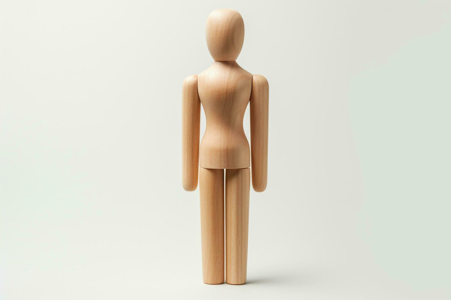 AI generated Figure wooden to model human on a white background. Generative AI photo