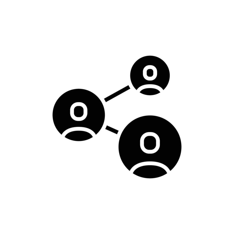 personas red icono. sencillo sólido estilo. social red, conectar, círculo, compartir, enlace, comunidad, equipo, grupo, negocio concepto. negro silueta, glifo símbolo. vector ilustración aislado.