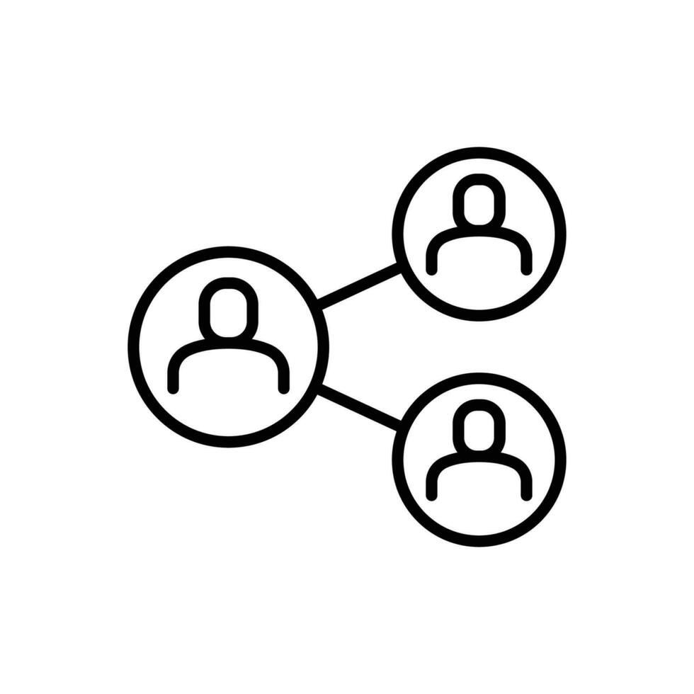 People network icon. Simple outline style. Social network, connect, circle, share, link, community, team, group, business concept. Thin line symbol. Vector illustration isolated.